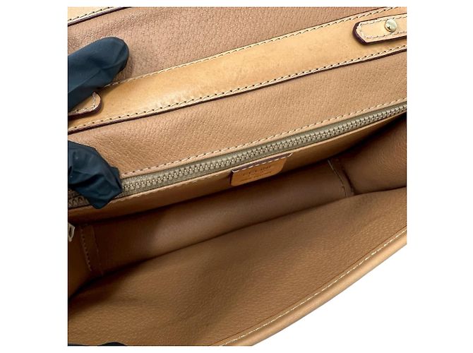 Céline Celine Vintage Circle Logo Hardware Macadam Pattern Schultertasche Braun Beige - Ansicht 9