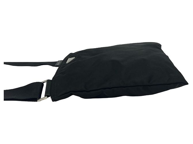 Borsa a tracolla in nylon Tessuto con placca logo Triangle Prada Nero - vista 5