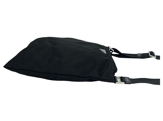 Borsa a tracolla in nylon Tessuto con placca logo Triangle Prada Nero - vista 6