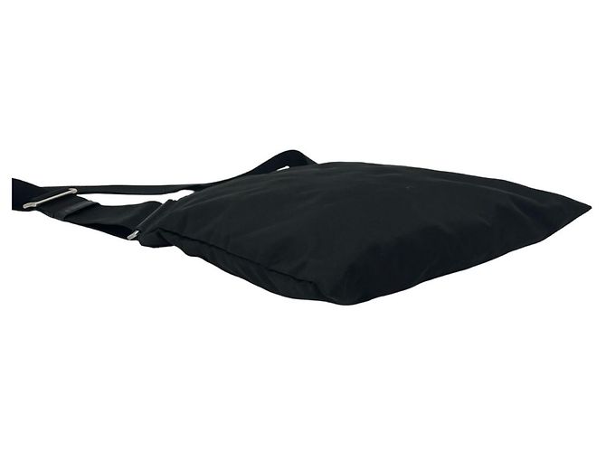 Borsa a tracolla in nylon Tessuto con placca logo Triangle Prada Nero - vista 7