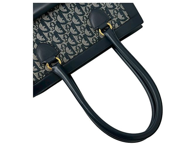Borsa Tote Christian Dior motivo Trotter blu navy - vista 4