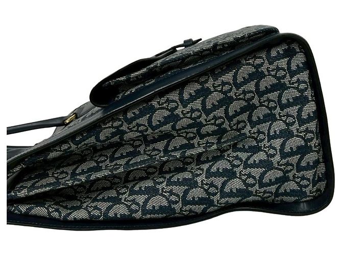 Borsa Tote Christian Dior motivo Trotter blu navy - vista 5