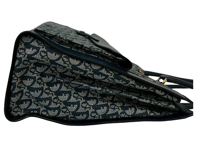 Borsa Tote Christian Dior motivo Trotter blu navy - vista 6