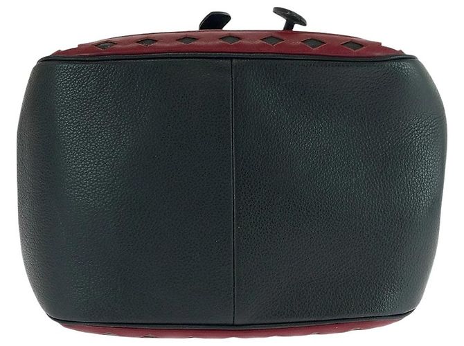 Yves Saint Laurent Diamond Cut Leder-Beuteltasche Schwarz Bordeaux - Ansicht 8