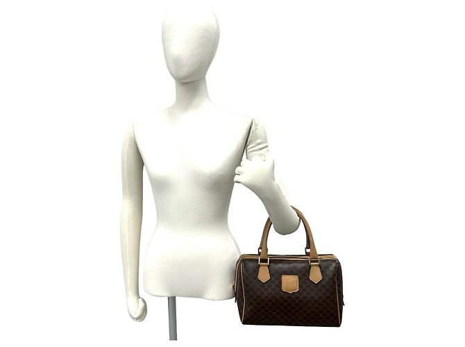 Céline CELINE Vintage Macadam Blazon Triomphe Lederhandtasche Braun - Ansicht 2