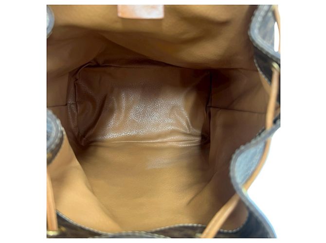 Céline Celine Vintage Macadam Blazon Pattern Leather Backpack Brown - view 9