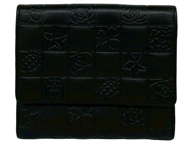 Chanel Icon Coco Mark Hardware Lammfell-Bifold-Wallet Schwarz - Ansicht 2