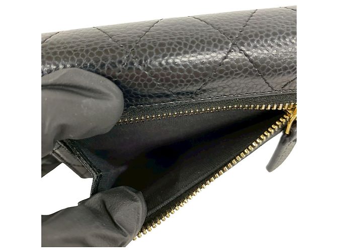 Timeless Portafoglio Small Flap Chanel in pelle caviar nera Nero - vista 10
