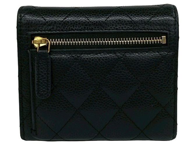 Timeless Portafoglio Small Flap Chanel in pelle caviar nera Nero - vista 2