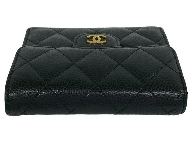 Timeless Portafoglio Small Flap Chanel in pelle caviar nera Nero - vista 3