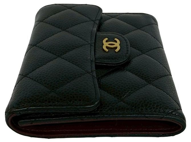Timeless Portafoglio Small Flap Chanel in pelle caviar nera Nero - vista 4