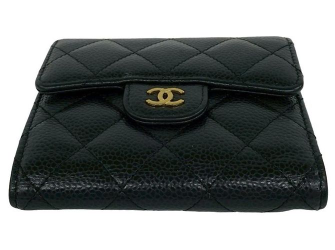 Timeless Portafoglio Small Flap Chanel in pelle caviar nera Nero - vista 6