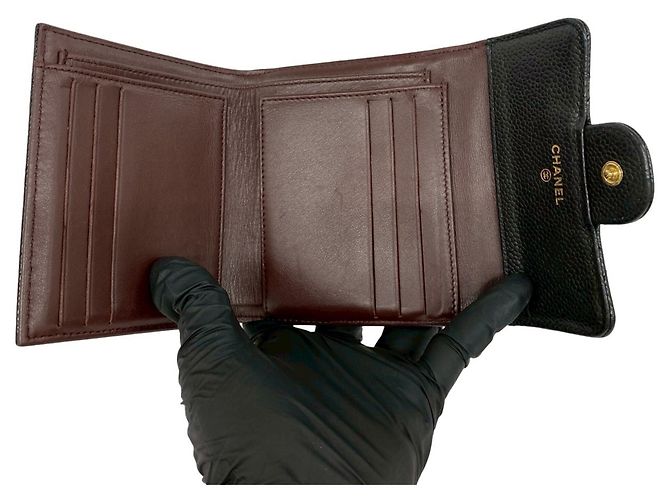 Timeless Portafoglio Small Flap Chanel in pelle caviar nera Nero - vista 7
