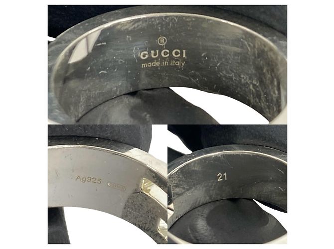 GUCCI G Logo Motif Sterling Silver Ring Silvery - view 3