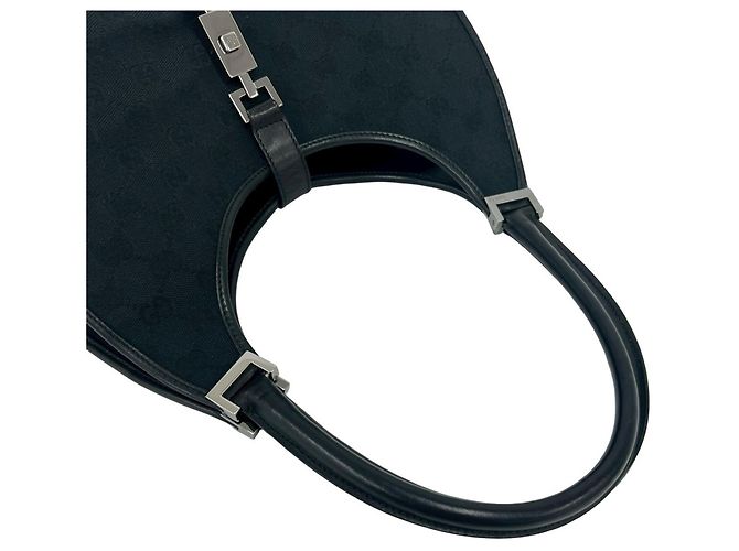 Borsa Tote GUCCI Jackie Logo Hardware GG Pattern Nero - vista 4