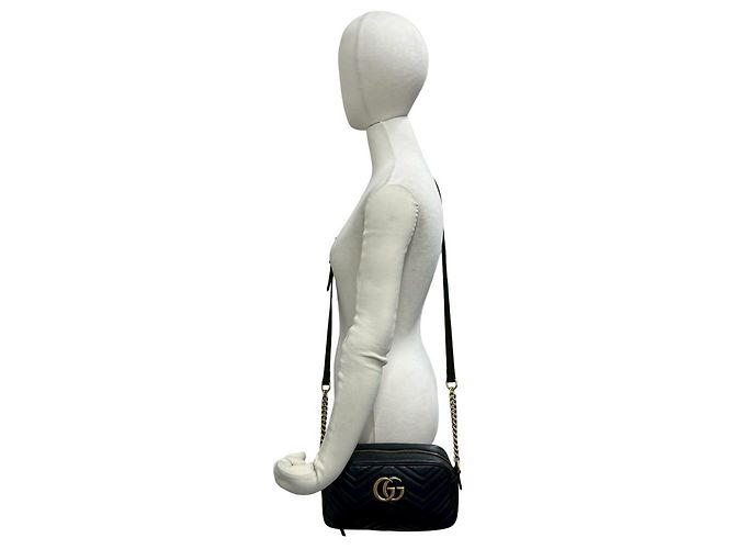 Gucci GG Marmont gesteppte Leder Schultertasche Schwarz - Ansicht 2