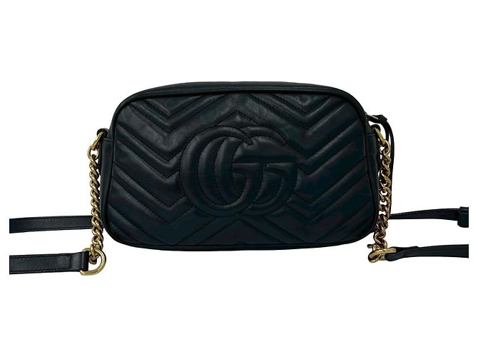 Gucci GG Marmont gesteppte Leder Schultertasche Schwarz - Ansicht 3