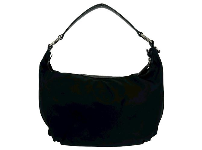 Tote Borsa a tracolla in nylon e pelle con logo in rilievo Prada Nero - vista 3