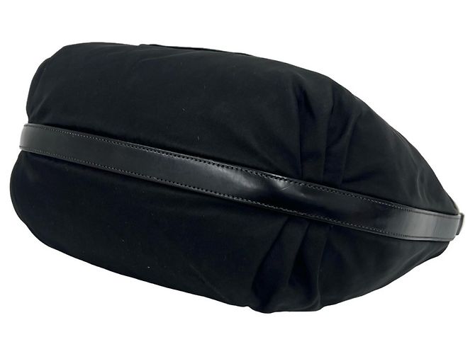 Tote Borsa a tracolla in nylon e pelle con logo in rilievo Prada Nero - vista 8