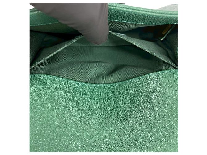 Borsa a Spalla Chanel Boy Channel Coco Mark Verde - vista 10
