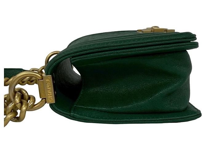 Borsa a Spalla Chanel Boy Channel Coco Mark Verde - vista 5