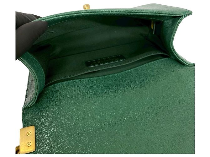 Borsa a Spalla Chanel Boy Channel Coco Mark Verde - vista 9