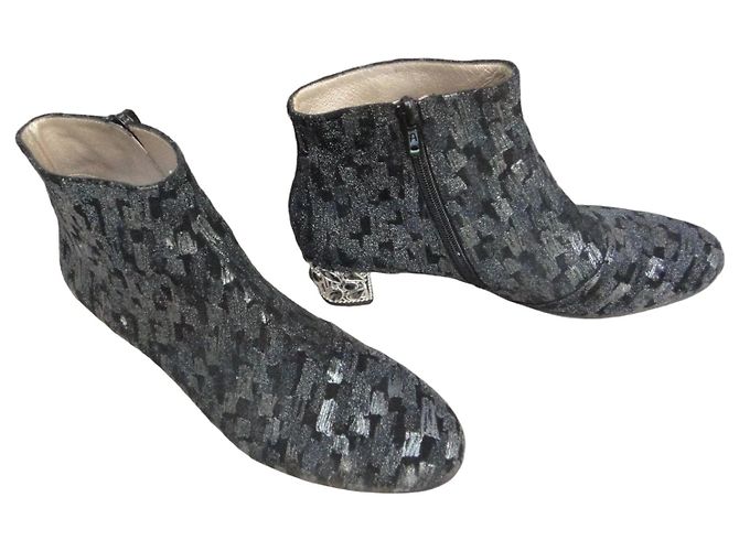 Autre Marque Botines François Pinet con tacón joya Gris antracita - vista 2