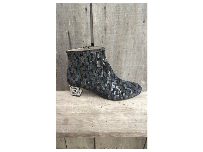 Autre Marque Botines François Pinet con tacón joya Gris antracita - vista 3
