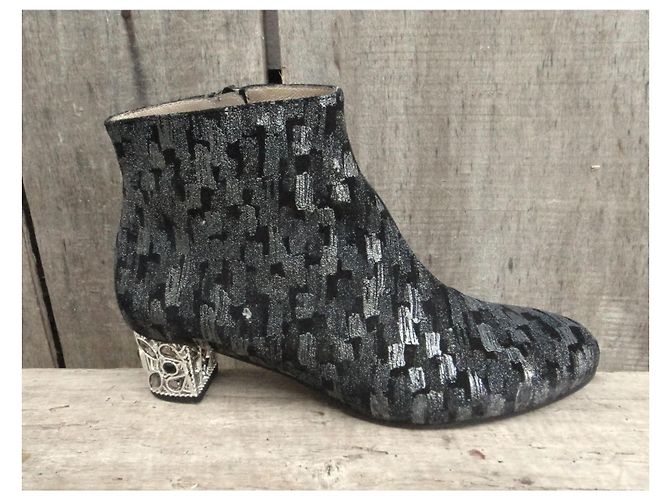Autre Marque Botines François Pinet con tacón joya Gris antracita - vista 4