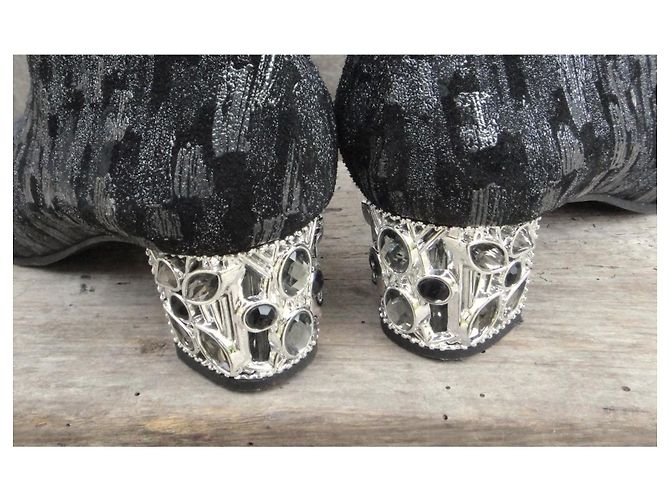 Autre Marque Botines François Pinet con tacón joya Gris antracita - vista 8