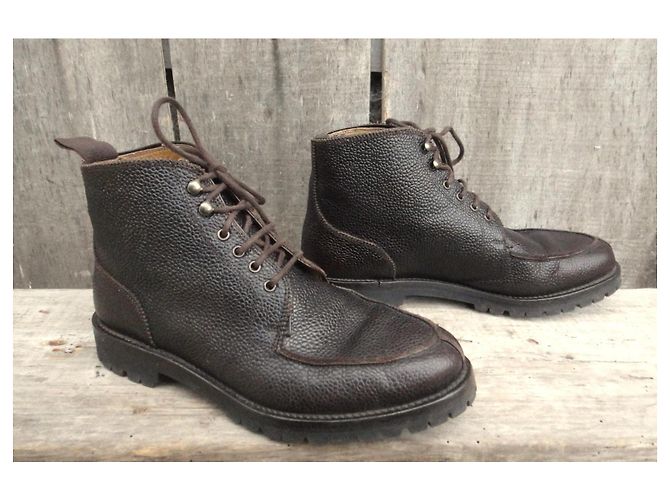Autre Marque Botines de cuero marrón Castaño - vista 2