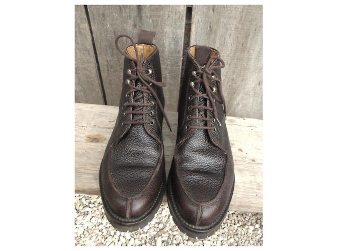 Autre Marque Botines de cuero marrón Castaño - vista 3