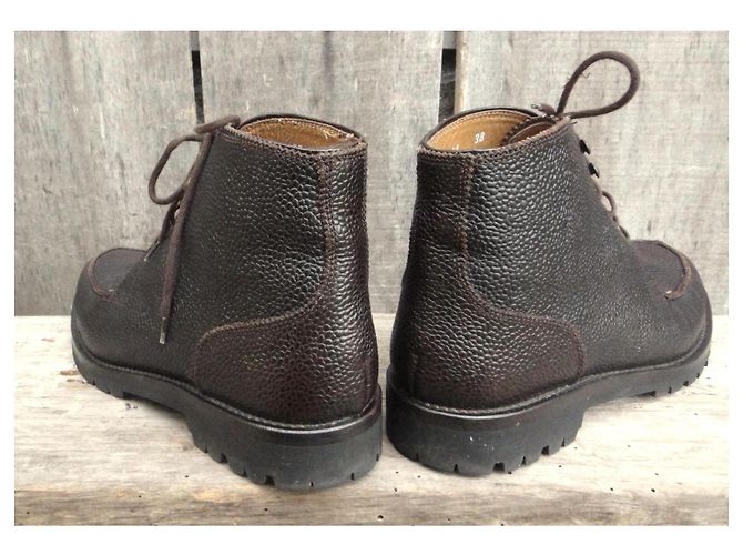 Autre Marque Botines de cuero marrón Castaño - vista 4