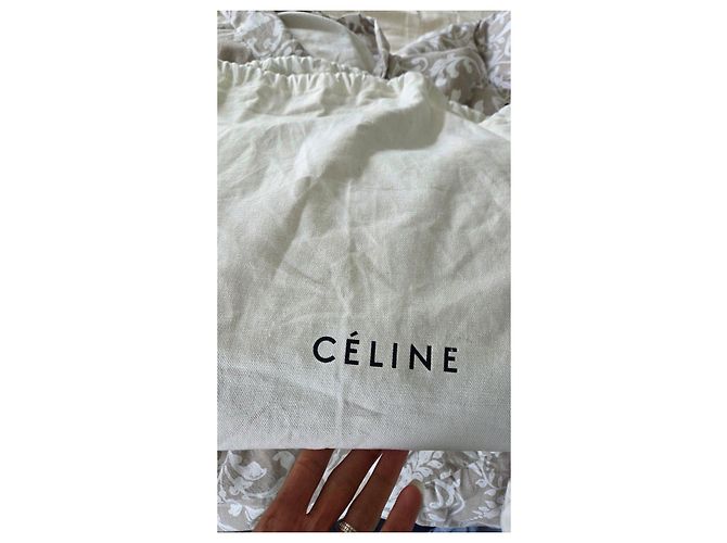 Céline Celine Trapeze Medium Handtasche aus tricolor Leder Beige Grau Gelb - Ansicht 9