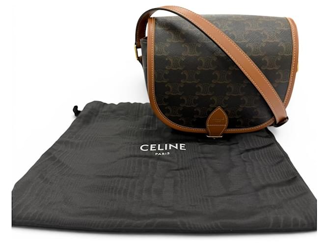 Céline Borsa a tracolla Celine Medium Folco Triomphe Canvas - vista 2