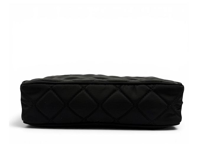 Prada 1BH910 Tessuto Inpunto Triangle Logo Borsa a mano Nero - vista 3