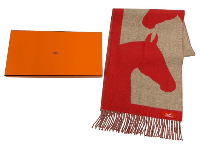 Hermès Stola Hermes Love Story Rosso Beige - vista 2