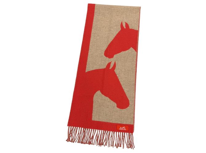 Hermès Stola Hermes Love Story Rosso Beige - vista 3