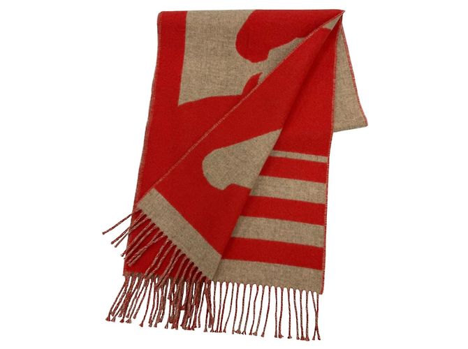Hermès Stola Hermes Love Story Rosso Beige - vista 5
