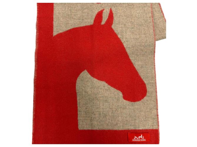 Hermès Stola Hermes Love Story Rosso Beige - vista 7