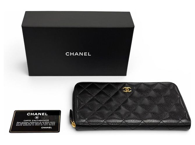 Timeless Portafoglio lungo in pelle di vitello martellata nera Chanel Nero - vista 2