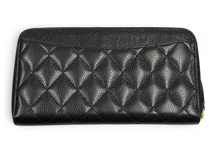 Timeless Portafoglio lungo in pelle di vitello martellata nera Chanel Nero - vista 3