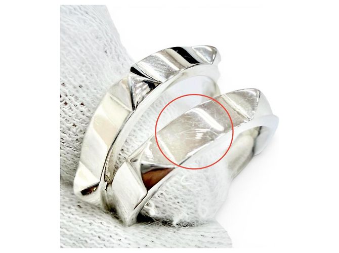 Hermès Hermes Clou de H Double Band Ring Silber - Ansicht 12