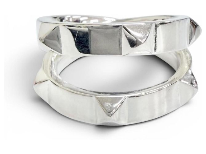 Hermès Hermes Clou de H Double Band Ring Silber - Ansicht 5