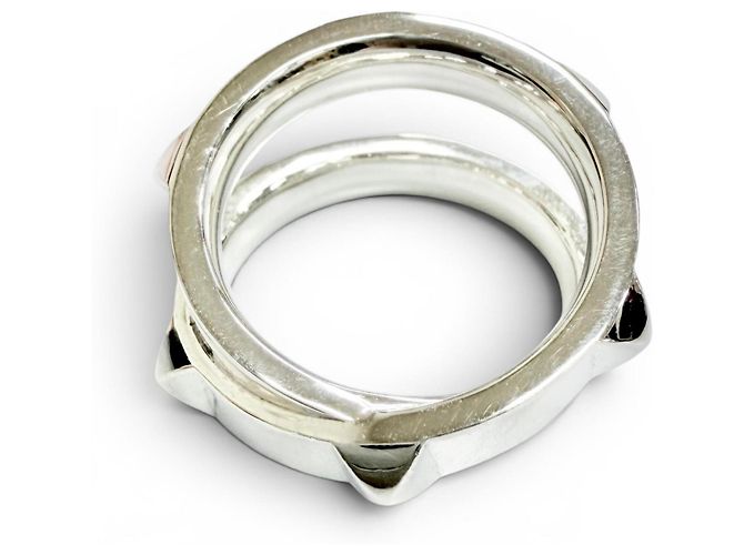 Hermès Hermes Clou de H Double Band Ring Silber - Ansicht 6