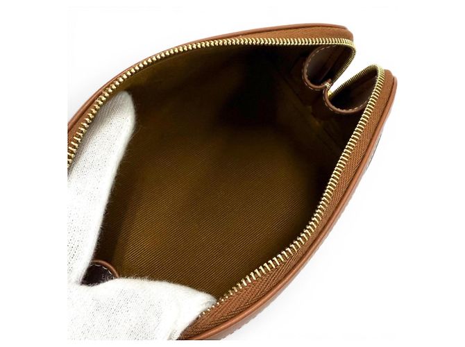 Céline Pochette cosmetica Celine Triomphe in pelle Small Marrone - vista 5