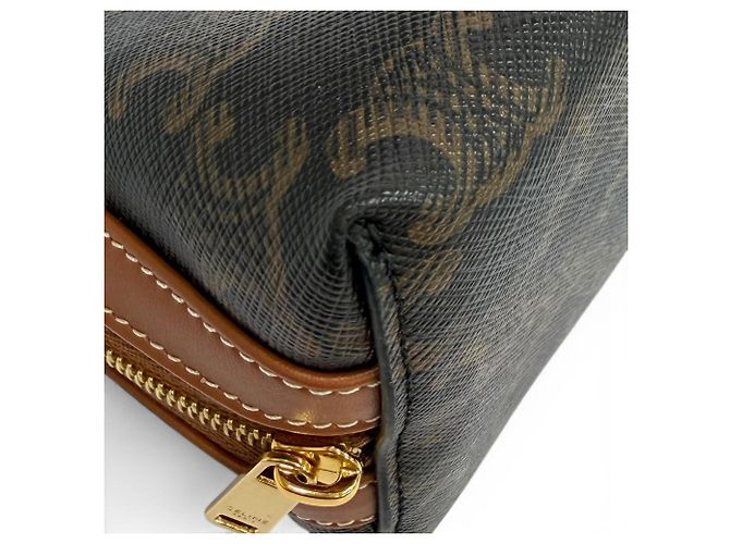 Céline Pochette cosmetica Celine Triomphe in pelle Small Marrone - vista 6