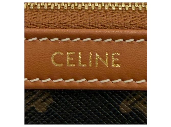 Céline Pochette cosmetica Celine Triomphe in pelle Small Marrone - vista 7
