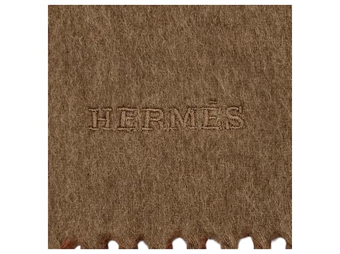 Hermès Stola/Sciarpa in cashmere Hermes Marrone - vista 5