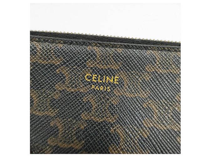 Céline Celine Triomphe Münzbeutel aus schwarzem Canvas - Ansicht 9